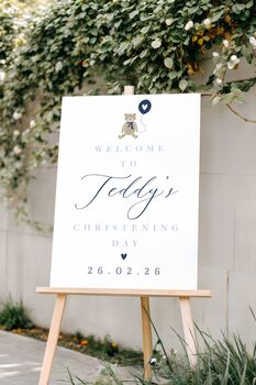 Personalised Teddy Bear Christening Day Welcome Sign, 3 of 3