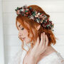 Scarlett Flower Crown Red Wine And Dusky Pink Preserved Wedding Halo, thumbnail 4 of 5