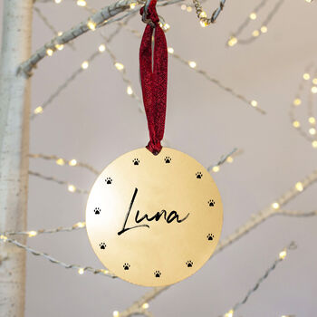 Personalised Pet Name Christmas Tree Decoration, 2 of 5