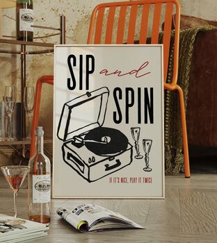 Sip And Spin Record Print, 3 of 4