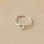 Sterling Silver Adjustable Heart Knot Ring, thumbnail 4 of 8