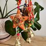 Fabric Hanging Star Decoration Recycled Sari Bell, thumbnail 1 of 5