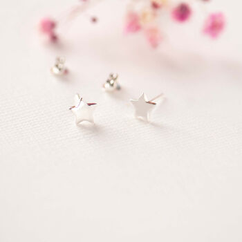 Personalised Star Friendship Earrings Gift Sterling Silver, 2 of 6