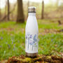 Inky Wildflower Thermal Bottle With Personalisation, thumbnail 8 of 12