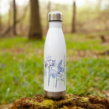 Inky Wildflower Thermal Bottle With Personalisation, 8 of 12