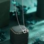 Sterling Silver Genuine Black Onyx Heart Pendant Necklace, thumbnail 5 of 12