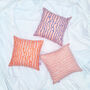 Pink Cotton Screen Printed Patterned Cushion, thumbnail 2 of 6