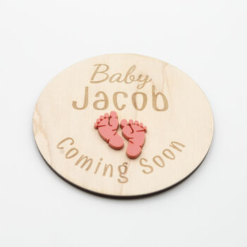 Baby Name Feet Plaque Coming Soon Sign Acrylic, 5 of 12