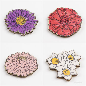Wooden Birth Flower Magnets, 4 of 12