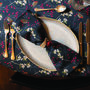 Luxury Christmas Napkin Sets Robin And Berries Navy, thumbnail 1 of 3
