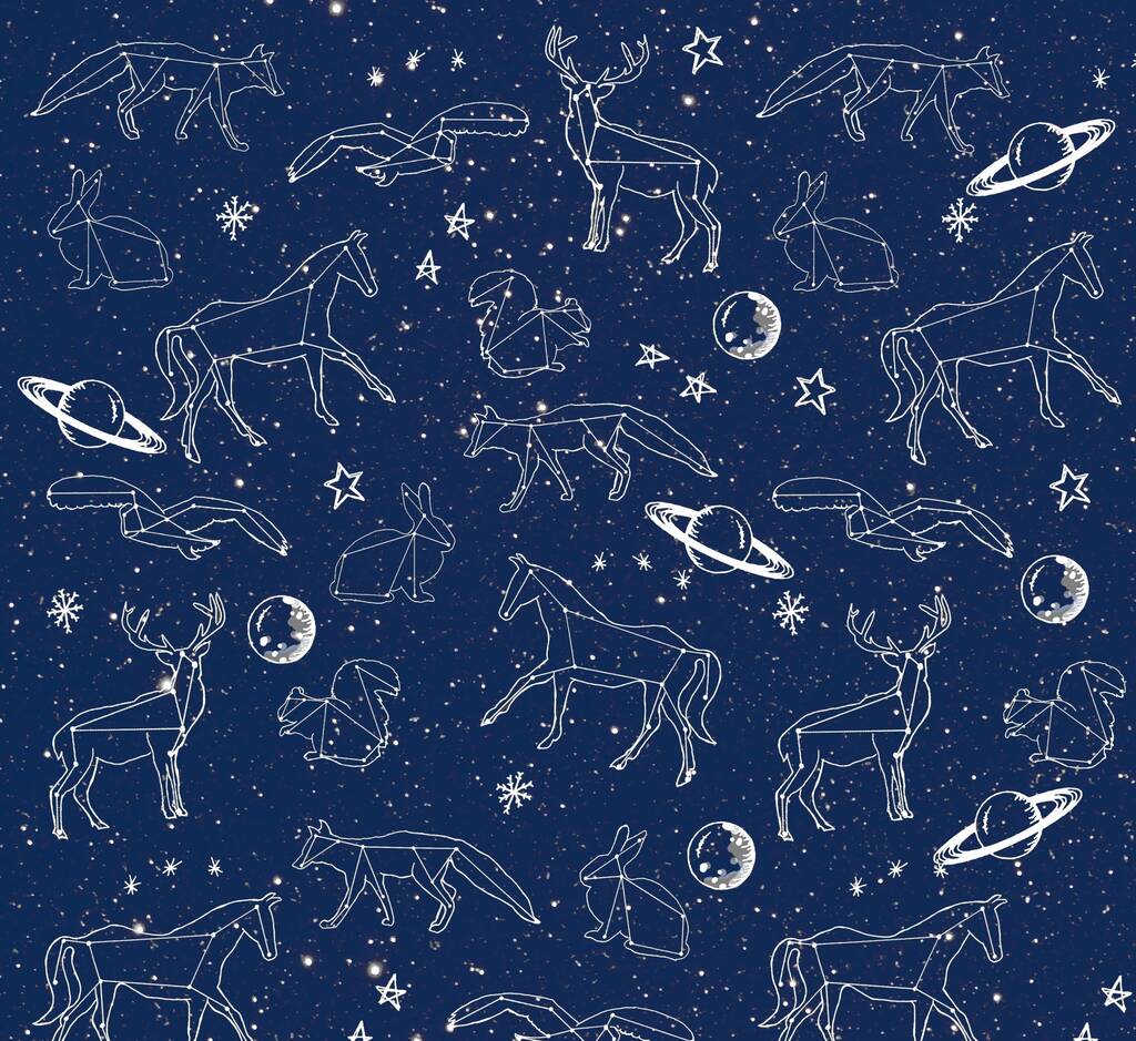 Constellation Moon And Planets Wrapping Paper By Laura Crow ...