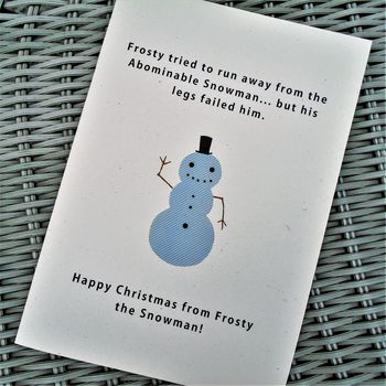 Joke Snowman Christmas Card, 2 of 2