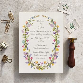 Spring Flowers Evening Invitations And Envelopes, 3 of 8