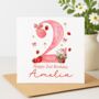 Personalised Strawberry Birthday Card, Age One To Five Girl Birthday Card, thumbnail 2 of 5