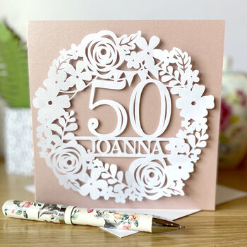 Personalised Floral Bunting Birthday Card, 5 of 8