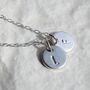 Personalised Hand Stamped Double Disc Initial Necklace, thumbnail 1 of 7