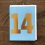 Mini Gold Foiled Number Fourteen Card, thumbnail 4 of 5