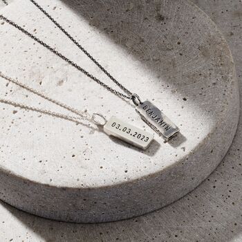 Men’s Personalised Large Silver Tag Necklace, 3 of 9