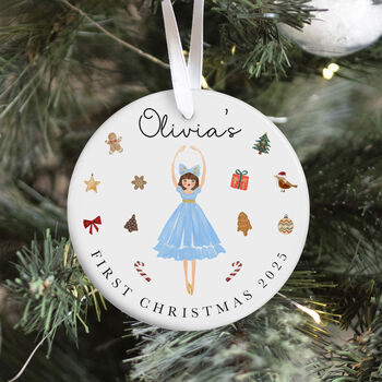 Christmas Ceramic Ornament Nutcracker Ballerina, 3 of 7