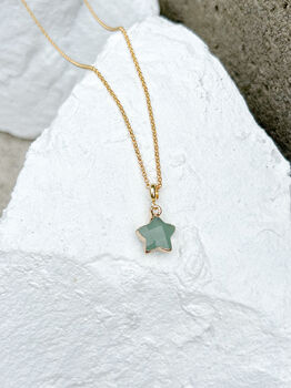 Aventurine Star Necklace – Real 18k Gold Plated, 5 of 5
