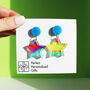 Bright Printed Acrylic Mismatch Earrings, thumbnail 11 of 12