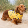 Reversible Organic Cotton Dog Harness Mustard Star Prnt, thumbnail 1 of 6