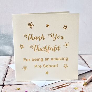 Personalised Thank You Teacher Gold Foil Card, 2 of 3