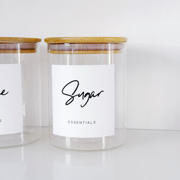 Set Of Tea, Coffee And Sugar Jars With Bamboo Lids, 4 of 9