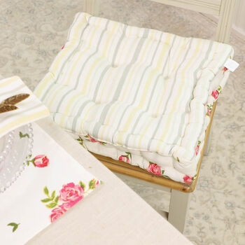 Helmsley Blush Vintage Floral Square Seat Pads, 5 of 6