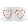 Personalised Confetti Hearts Couples Wedding Mug Set, thumbnail 5 of 5