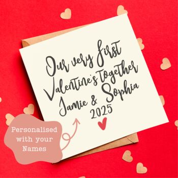 Our Very First Valentine's Day Together Personalised Card, 2 of 4