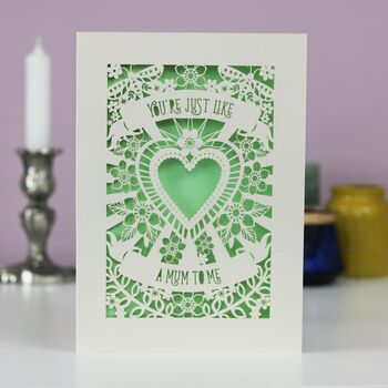 You're Just Like A Mum To Me Papercut Mother's Day Card, 9 of 9