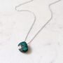 Turquoise Teardrop Birthstone Necklace, Silver, thumbnail 4 of 6