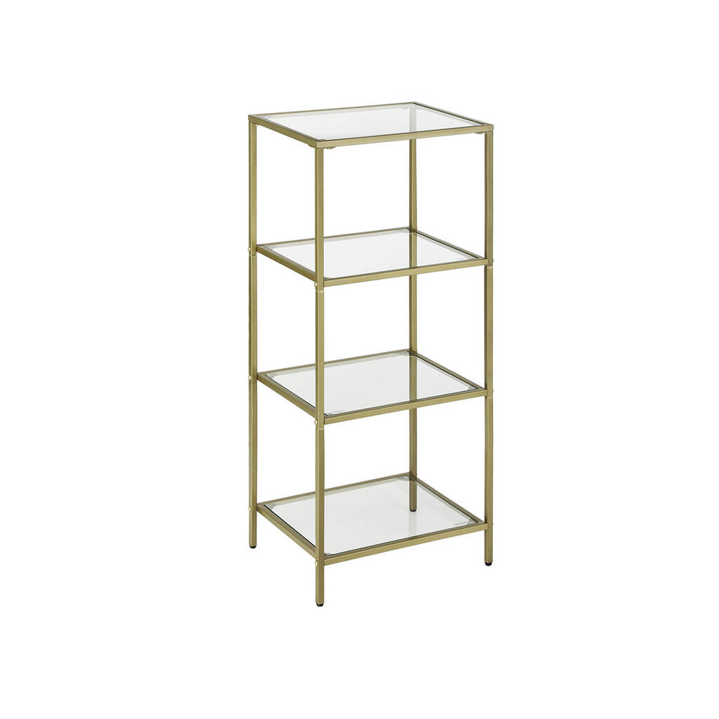 Four Tier Tempered Glass Storage Shelf Rack By Momentum