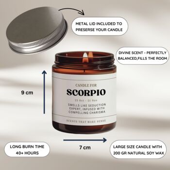 Scorpio Gifts Scorpio Zodiac Candle, 3 of 7