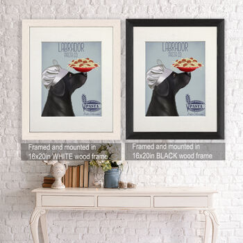 Black Labrador Pasta Co Print, Framed Or Unframed, 3 of 7