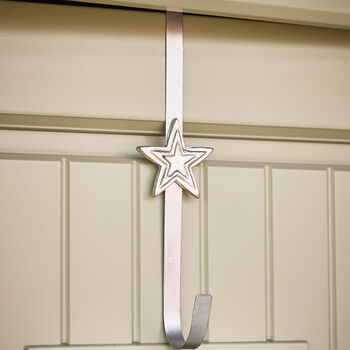 Silver Over Door Christmas Wreath Hanger, 4 of 5