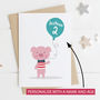Cute Pig Personalised Birthday Age Card For Children, thumbnail 3 of 6