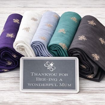 Metallic Bee Print Scarf, 6 of 9
