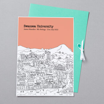 Personalised Swansea Graduation Gift Print, 6 of 9