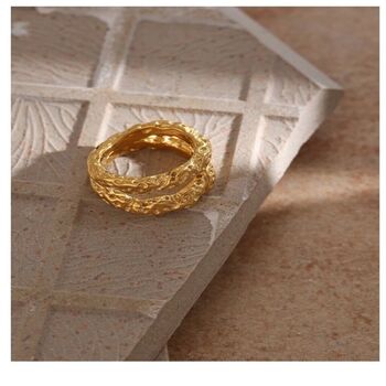 Monaco D’or Baroque Double Band Charm Ring, 2 of 3