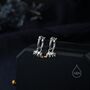 Sterling Silver Rhino Dangle Huggie Hoops, thumbnail 5 of 11