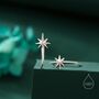 Sterling Silver Starburst Ear Crawler Earrings, thumbnail 1 of 11