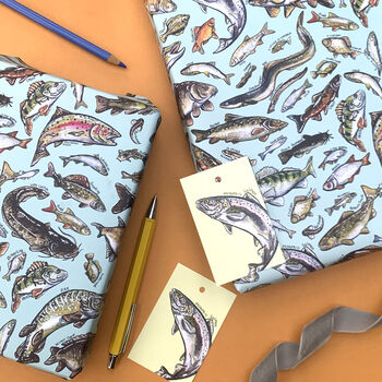 Freshwater Fish Species Wrapping Paper Set, 2 of 12