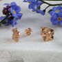 Forget Me Not Gold Vermeil Stud Earrings, thumbnail 4 of 9