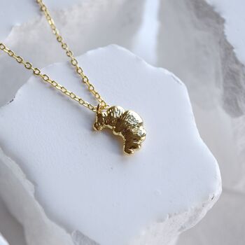 18 K Gold Croissant Pendant Necklace Gift, 5 of 9