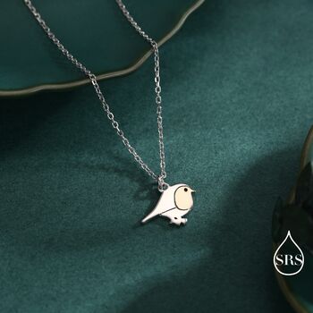 Robin Bird Pendant Necklace And Drop Hook Earrings In Sterling Silver, 6 of 12