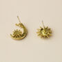 Asymmetrical Crystal Moon And Star Stud Earrings, thumbnail 6 of 7