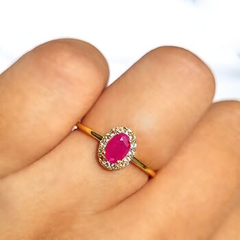 Natural Ruby Ring In Sterling Silver And Gold Vermeil, 2 of 11