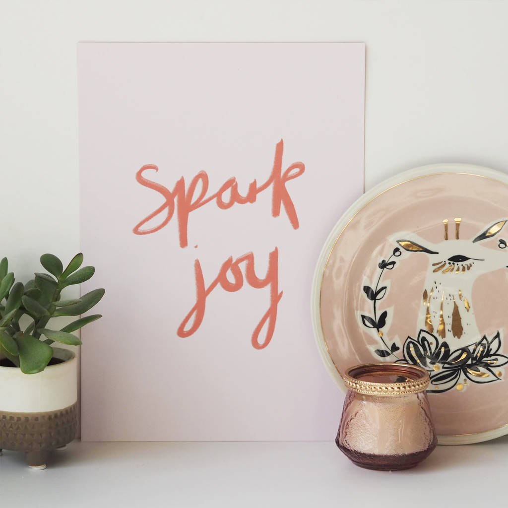 Spark Joy Hand Lettered Typography Print By Sweetlove Press ...